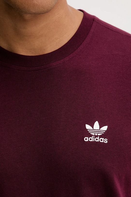 Βαμβακερό μπλουζάκι adidas Originals Essentials HY2077 μπορντό