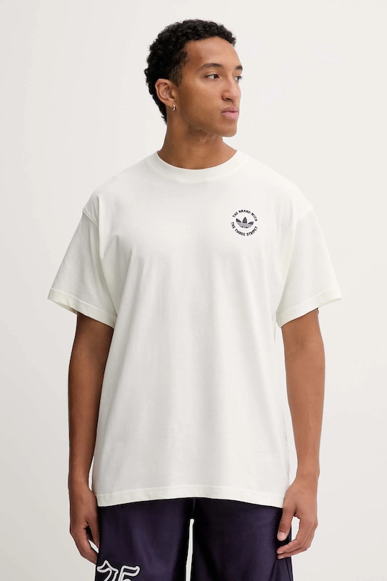 adidas Originals t-shirt bawełniany Camel Treffy nadruk beżowy HY2084