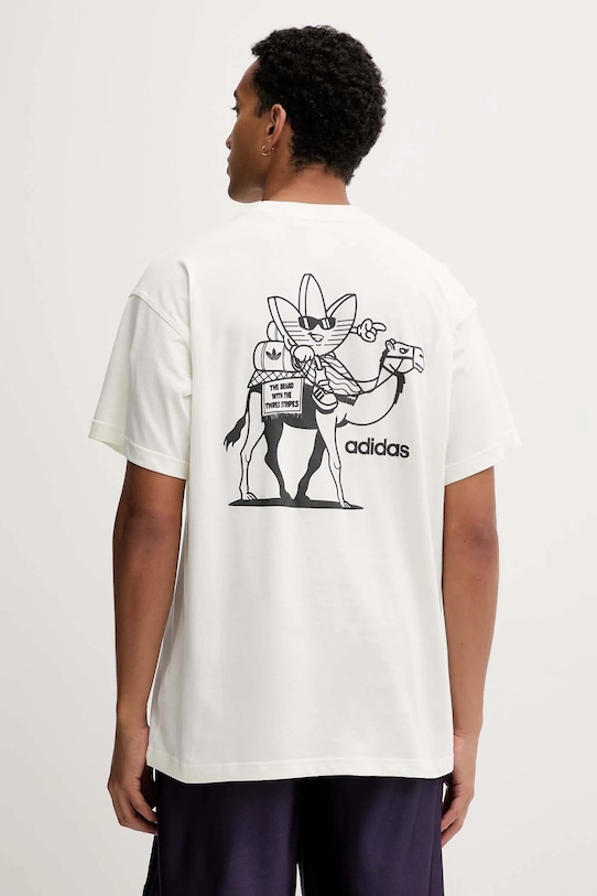 Odzież adidas Originals t-shirt bawełniany Camel Treffy HY2084 beżowy