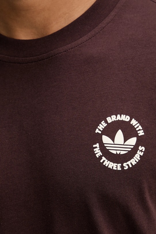 Βαμβακερό μπλουζάκι adidas Originals Camel Treffy HY4987 καφέ