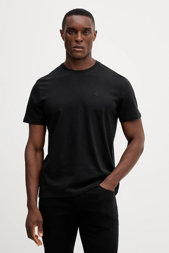 Βαμβακερό μπλουζάκι Calvin Klein Jeans 2-pack LV04RD001G μαύρο AW25