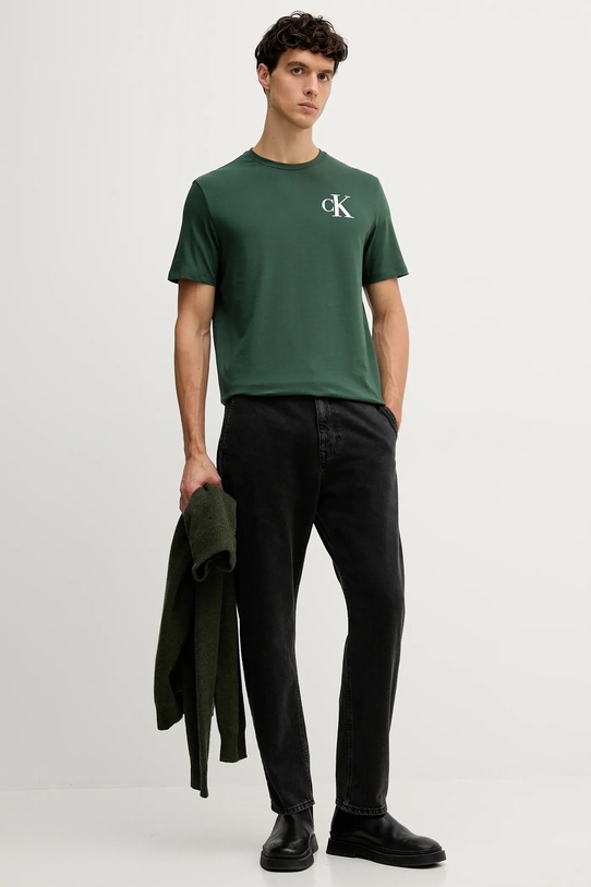 Bavlněné tričko Calvin Klein Jeans LV04RD865G zelená AW25