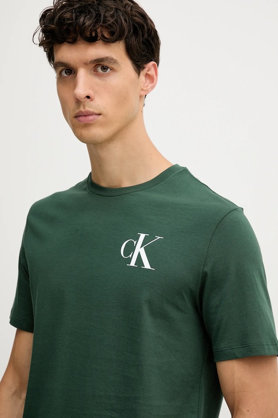 Bavlněné tričko Calvin Klein Jeans zelená LV04RD865G