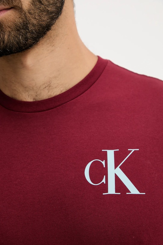 Pamučna majica Calvin Klein Jeans bordo LV04RD865G