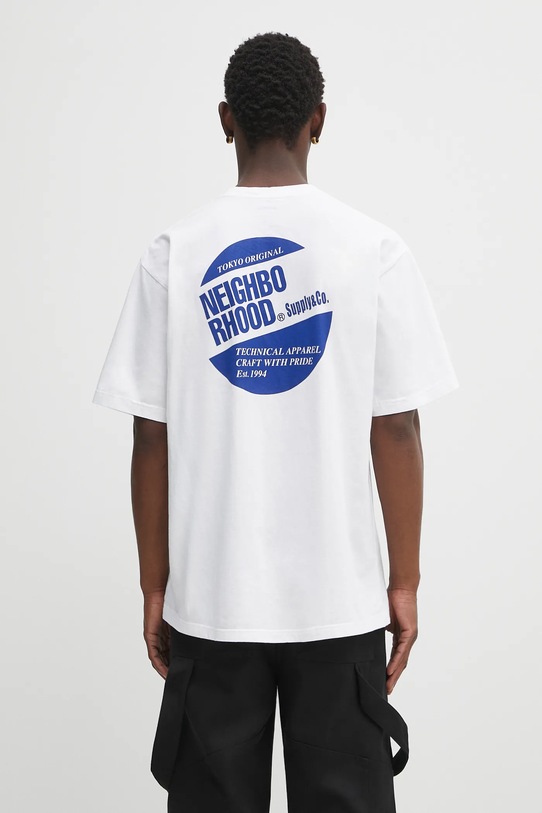 NEIGHBORHOOD t-shirt bawełniany NH . TEE LS-1 nadruk biały 251PCNH.ST02
