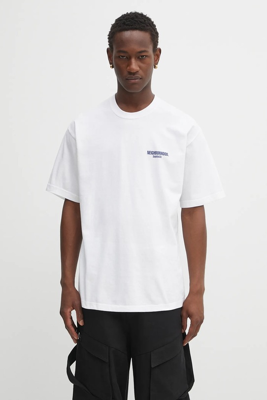 Odzież NEIGHBORHOOD t-shirt bawełniany NH . TEE LS-1 251PCNH.ST02 biały