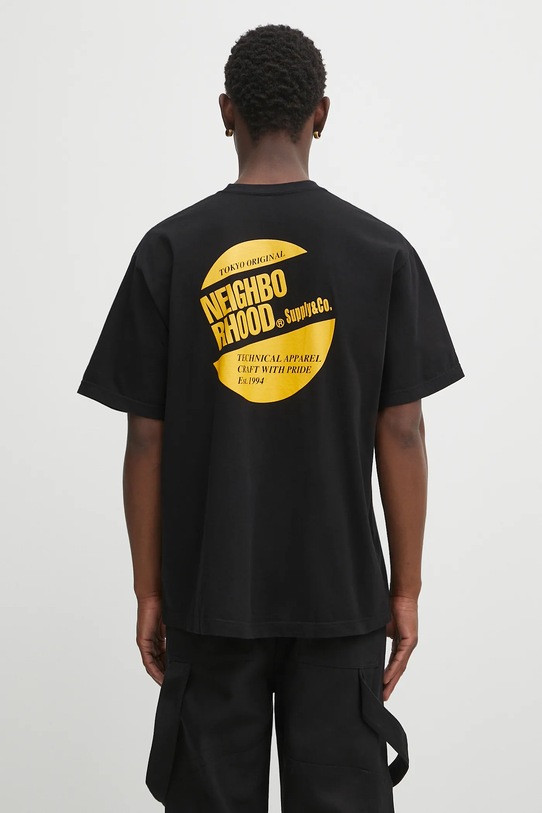 NEIGHBORHOOD t-shirt bawełniany NH . TEE LS-1 nadruk czarny 251PCNH.ST02