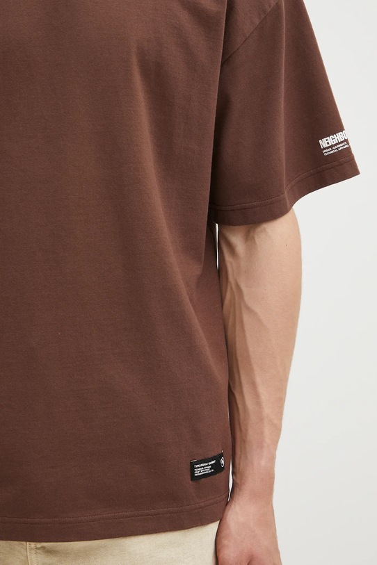 Βαμβακερό μπλουζάκι NEIGHBORHOOD classic crewneck καφέ 251FPNH.CSM04