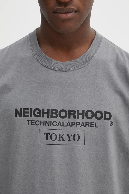 NEIGHBORHOOD t-shirt bawełniany NH . TEE SS-16 szary 251PCNH.ST16
