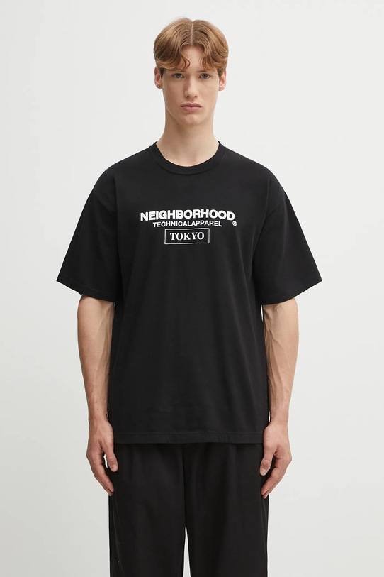 Βαμβακερό μπλουζάκι NEIGHBORHOOD NH . TEE SS-16 κανονικό μαύρο 251PCNH.ST16