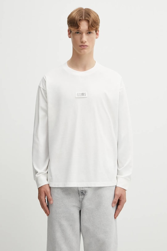 MM6 Maison Margiela longsleeve bawełniany x MM6 Wardro bawełna biały SH0GC0034.S24312.101