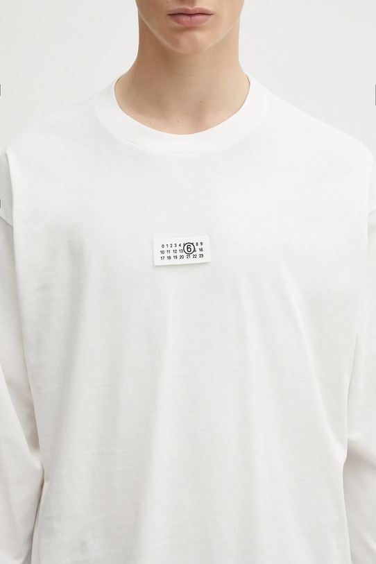MM6 Maison Margiela longsleeve bawełniany x MM6 Wardro biały SH0GC0034.S24312.101
