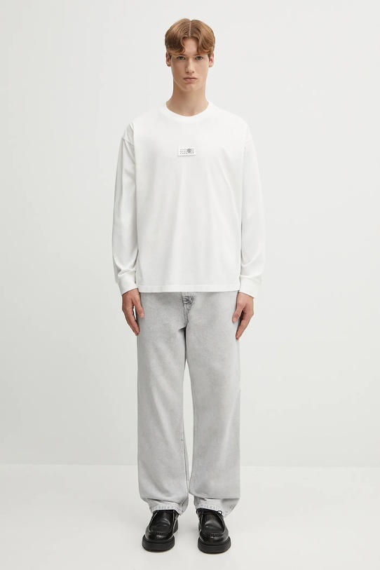 MM6 Maison Margiela longsleeve bawełniany x MM6 Wardro SH0GC0034.S24312.101 biały