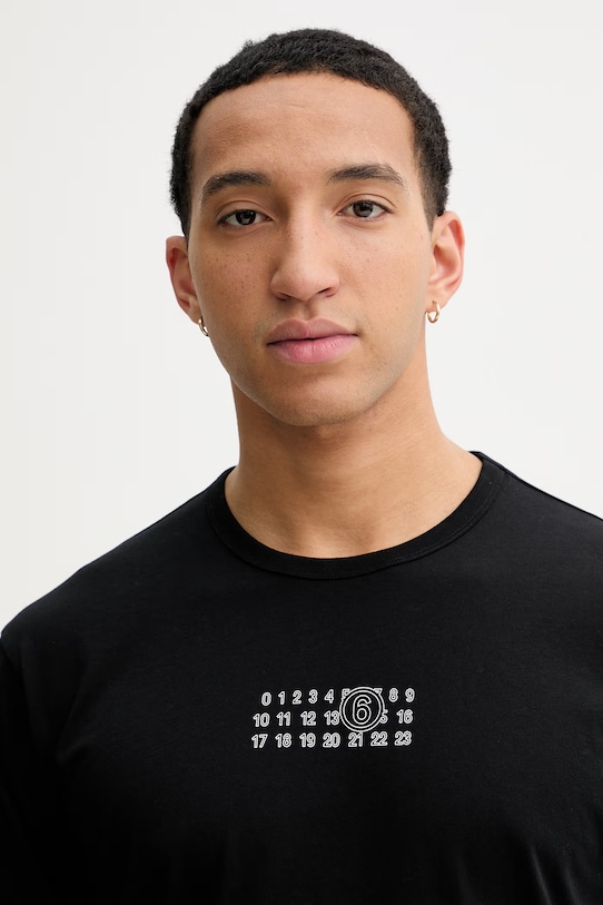 MM6 Maison Margiela t-shirt bawełniany czarny SH0GC0057.S24312.900