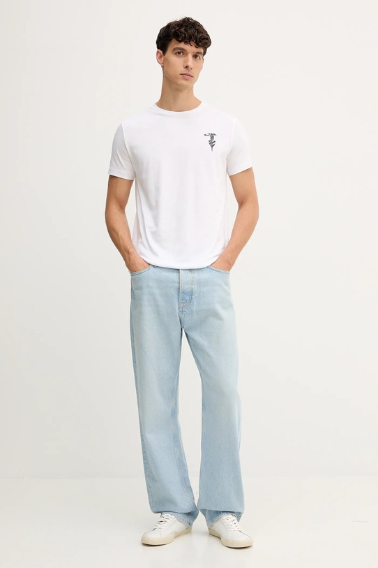 Bavlněné tričko Trussardi G0278200050N bílá AW25