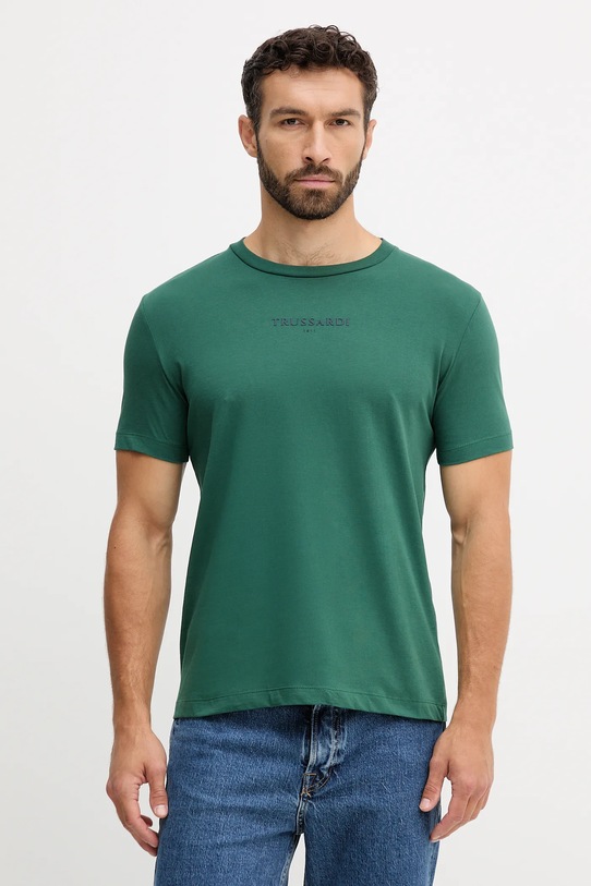 Trussardi tricou din bumbac imprimeu verde G0308000054N