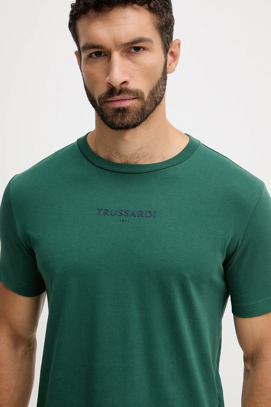 Bavlněné tričko Trussardi zelená G0308000054N