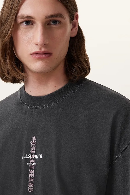 AllSaints t-shirt bawełniany KNOX M048PC szary AW25