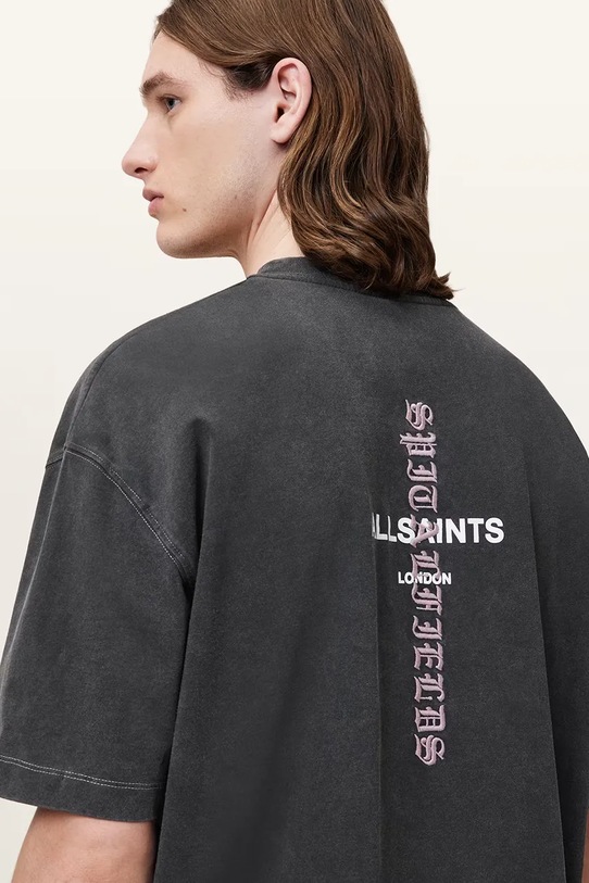 Odzież AllSaints t-shirt bawełniany KNOX M048PC szary