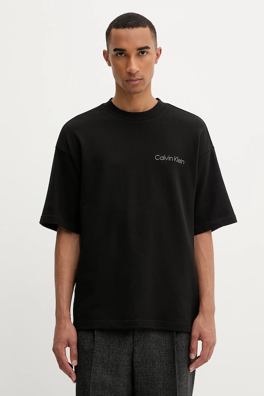 Хлопковая футболка Calvin Klein Underwear relaxed чёрный LV00NM2929