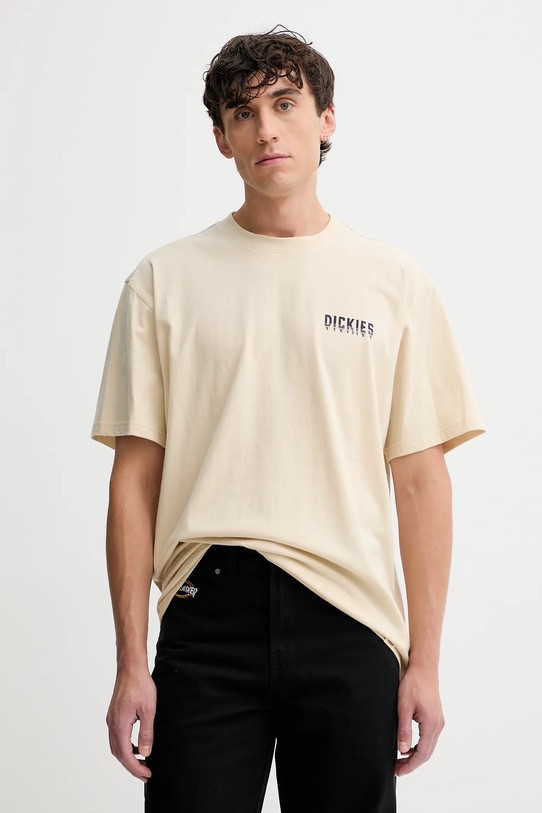 Odzież Dickies t-shirt bawełniany DK0A87QJ beżowy