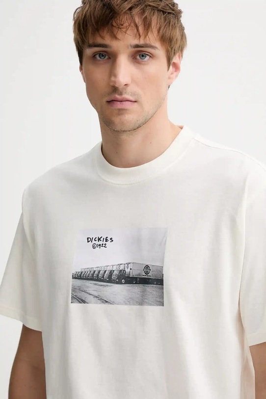 Dickies t-shirt bawełniany beżowy DK0A87YM