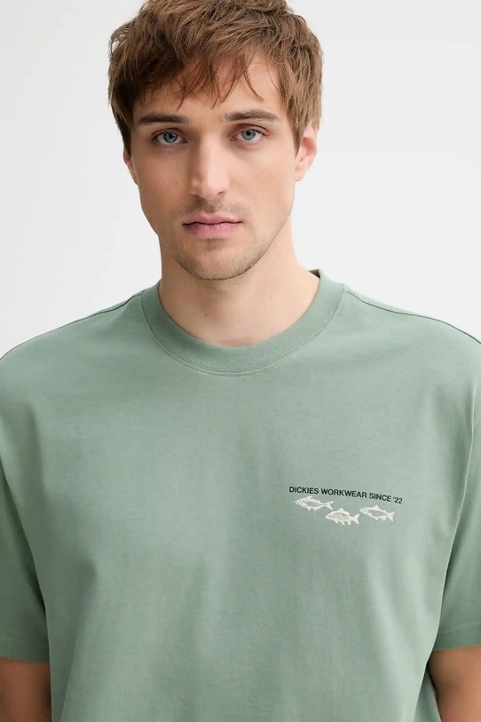 Dickies t-shirt bawełniany zielony DK0A87QG