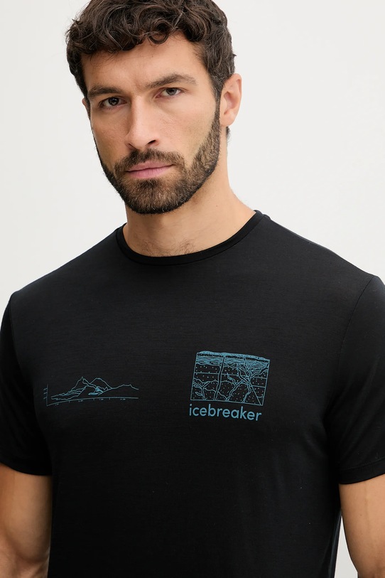 Icebreaker tricou funcțional Merino Blend 125 negru IB0A57CN0011
