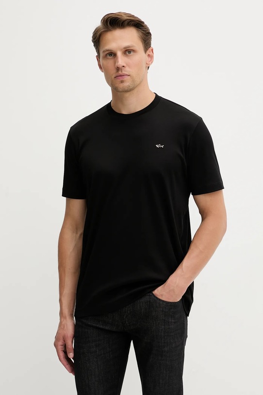 Paul&Shark tricou din bumbac Knitwear uni negru 15311610