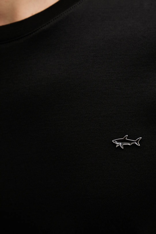 Bavlnené tričko s dlhým rukávom Paul&Shark Knitwear 15311611 čierna