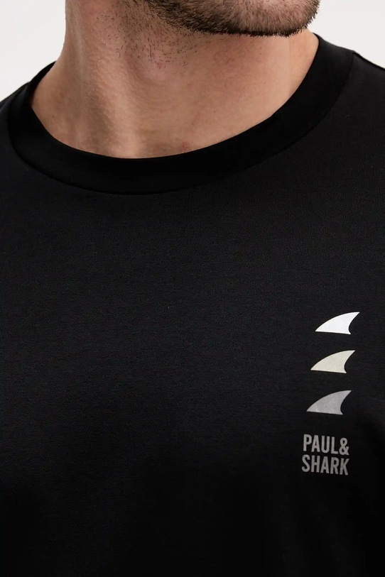 Paul&Shark t-shirt bawełniany Knitwear 15311628 czarny