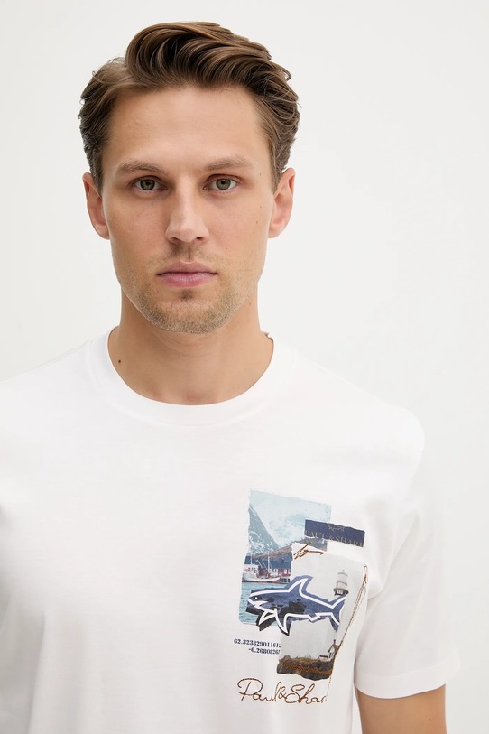 Paul&Shark t-shirt bawełniany Knitwear beżowy 15311640