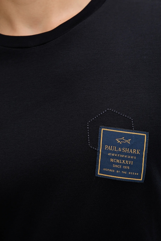 Paul&Shark t-shirt bawełniany Knitwear 15311647 granatowy