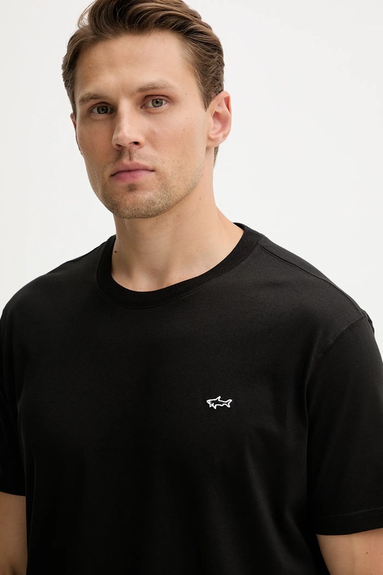 Odzież Paul&Shark t-shirt bawełniany Knitwear 99311005 czarny