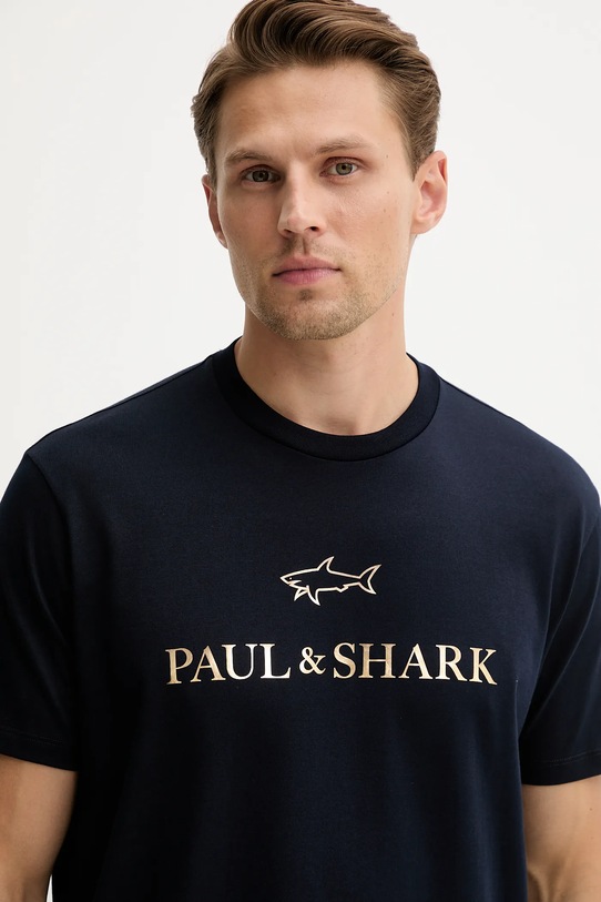 Paul&Shark t-shirt bawełniany Knitwear granatowy 99311007