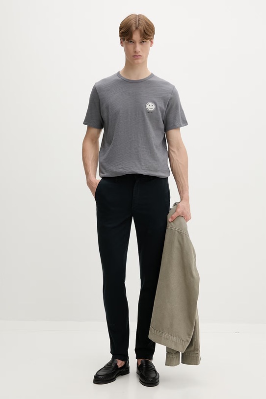 rag & bone T-shirt męski bawełniany RF4625FT2GM szary SS26