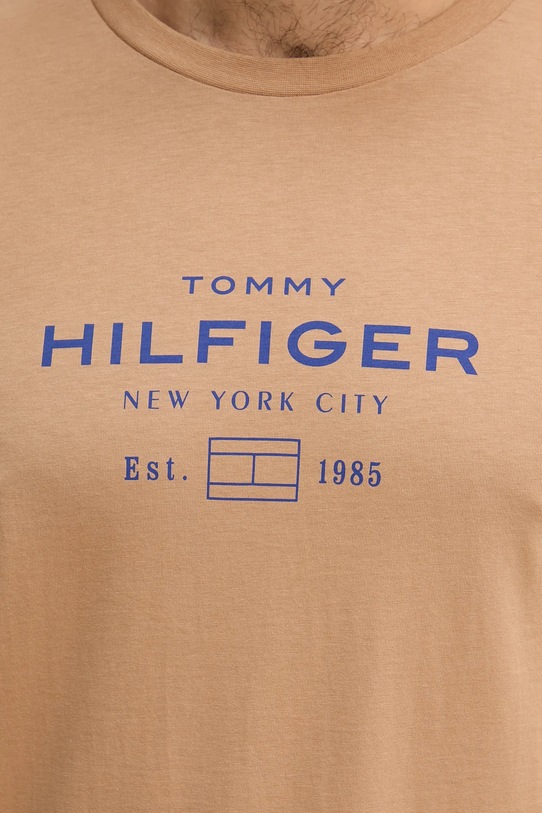 Tommy Hilfiger t-shirt bawełniany MW0MW40002 brązowy