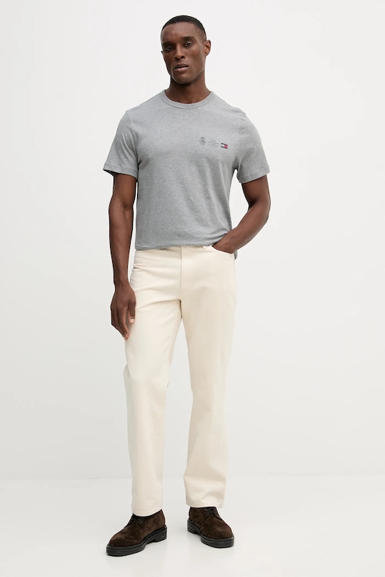 Хлопковая футболка Tommy Hilfiger MW0MW40011 серый AW25
