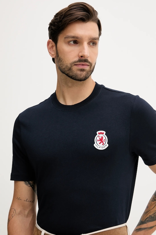 Tommy Hilfiger t-shirt bawełniany granatowy MW0MW40024