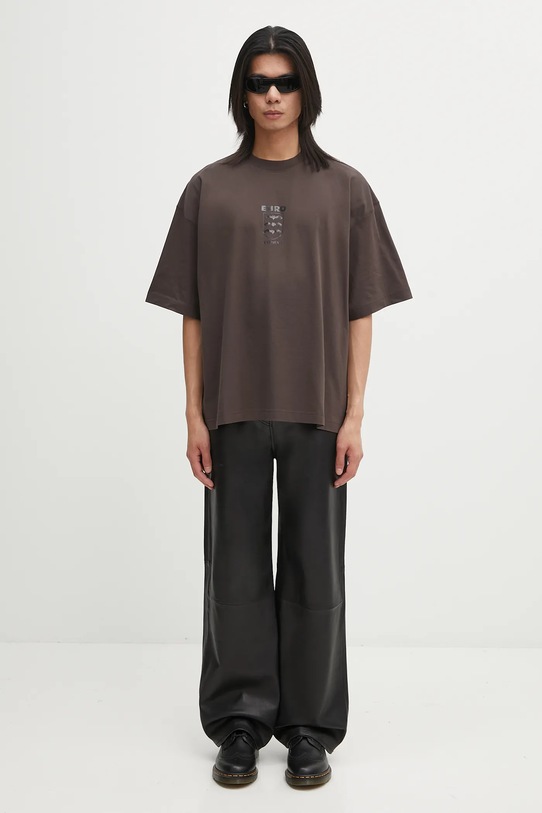 Βαμβακερό μπλουζάκι VETEMENTS Bats Logo Regular UH76TR650C καφέ