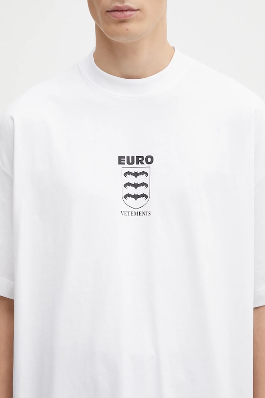 Бавовняна футболка VETEMENTS Bats Logo Regular білий UH76TR650W