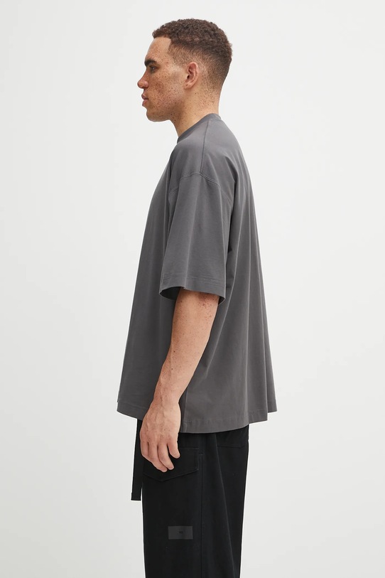 Памучна тениска VETEMENTS Metal Logo Regular UH76TR600M сив AW25