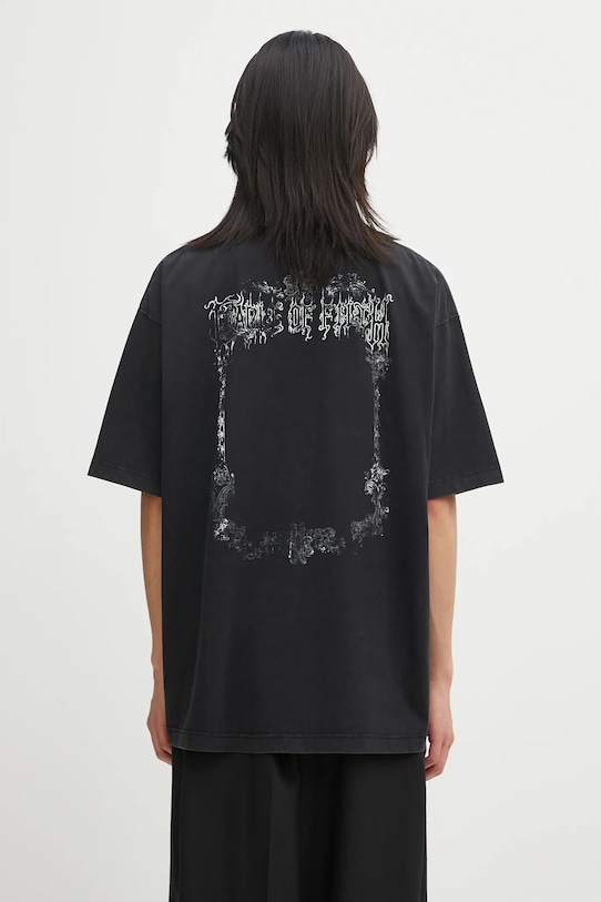 Ρούχα Βαμβακερό μπλουζάκι VETEMENTS Cof Butterfly Oversized UCF76TR800B μαύρο