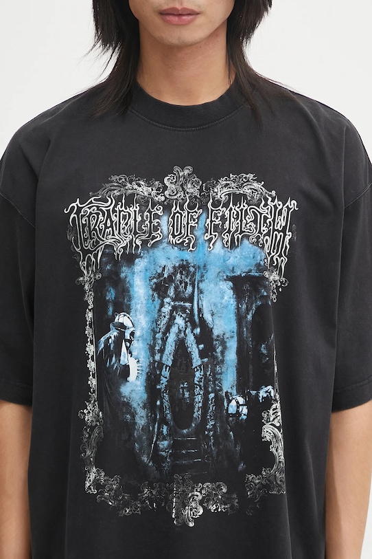 Βαμβακερό μπλουζάκι VETEMENTS Cof Butterfly Oversized μαύρο UCF76TR800B