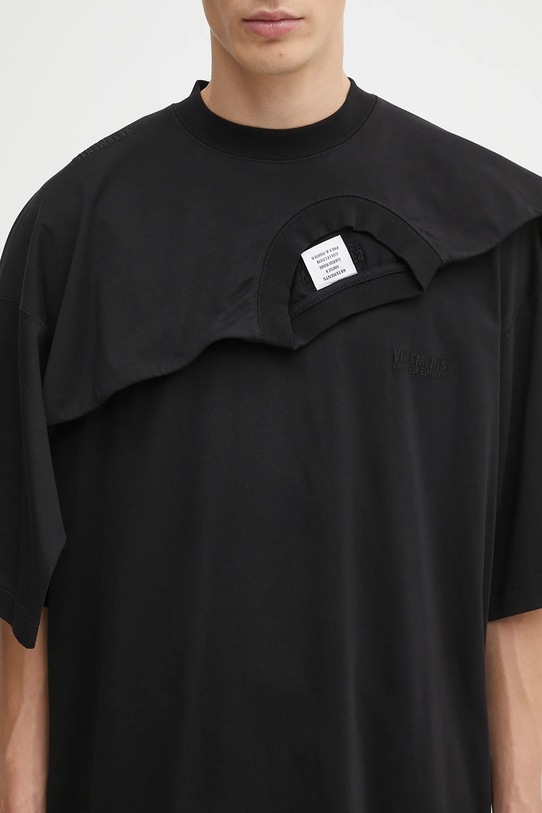 VETEMENTS t-shirt bawełniany Double Layered UH76TR400B czarny