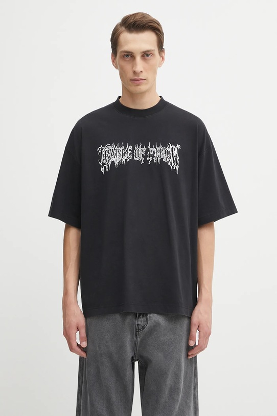 VETEMENTS t-shirt bawełniany Cof Logo Regular nadruk czarny UCF76TR100B