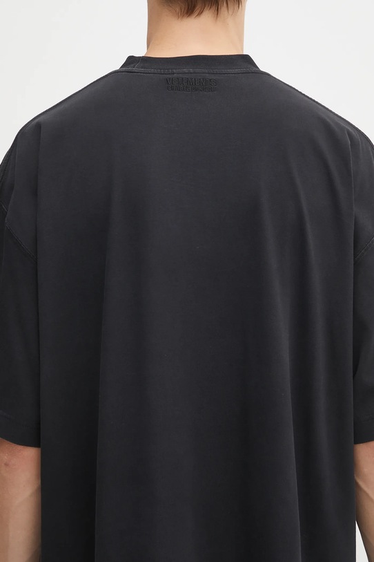 VETEMENTS t-shirt bawełniany Cof Logo Regular UCF76TR100B czarny