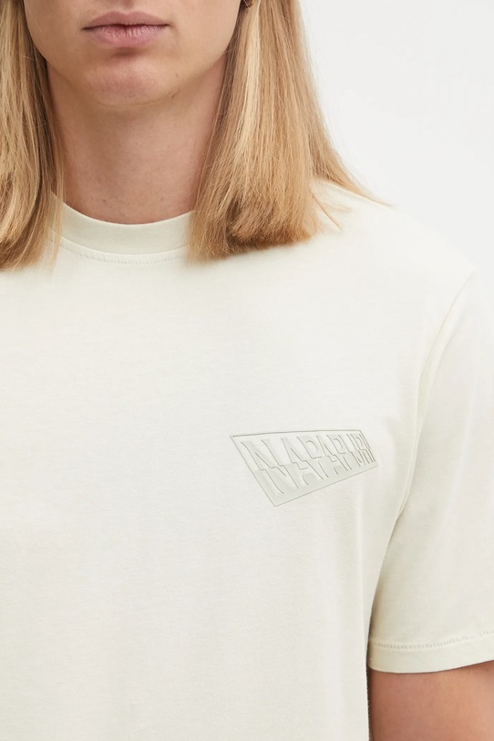 Napapijri t-shirt bawełniany S-Aren beżowy NP0A88S4N1J1