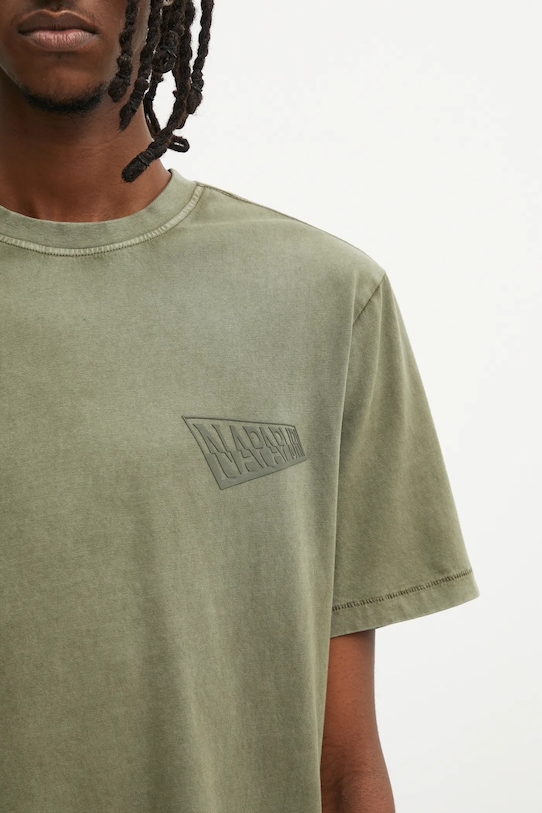 Napapijri t-shirt bawełniany S-Aren zielony NP0A88S4G0A1