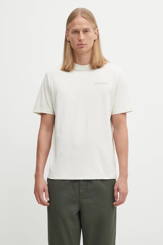 Abbigliamento Napapijri t-shirt in cotone S-Back Graphic NP0A88SUN1J1 beige